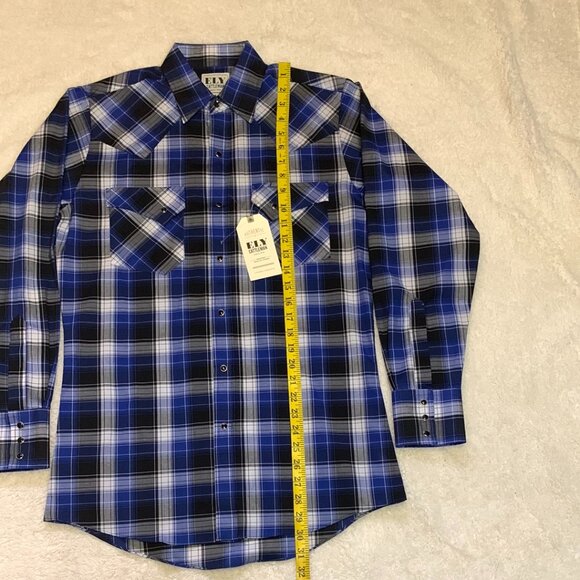 Ely 1878 Shirt Mens Small Western Cowboy Rodeo Pearl Snap Plaid Long Sleeve NWT - Picture 2 of 8